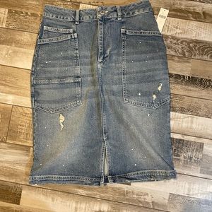 Anthropologie Jean Pencil Skirt